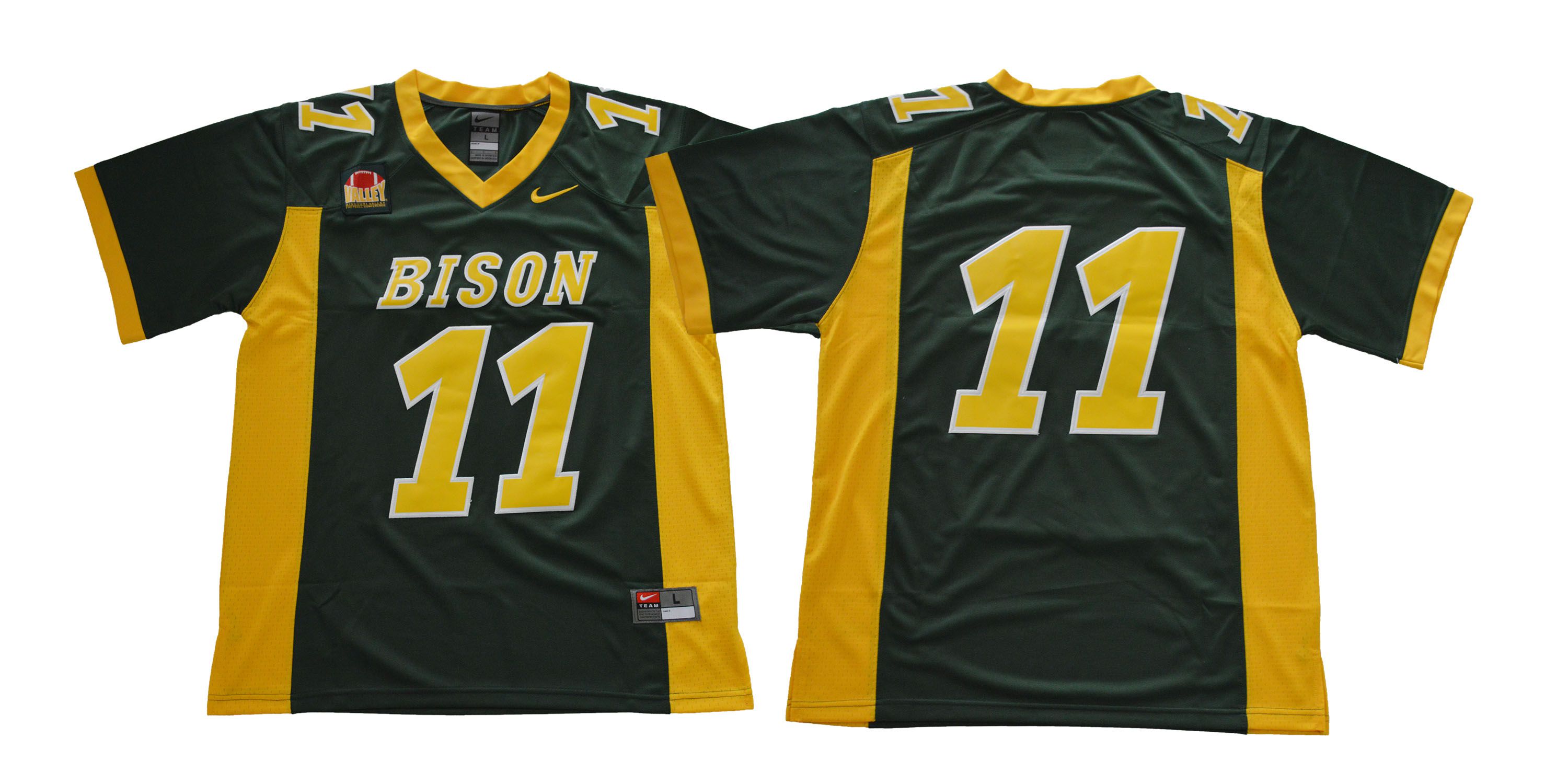 Men NDSU North Dakota State Bison 11 Wentz Green NCAA Jerseys